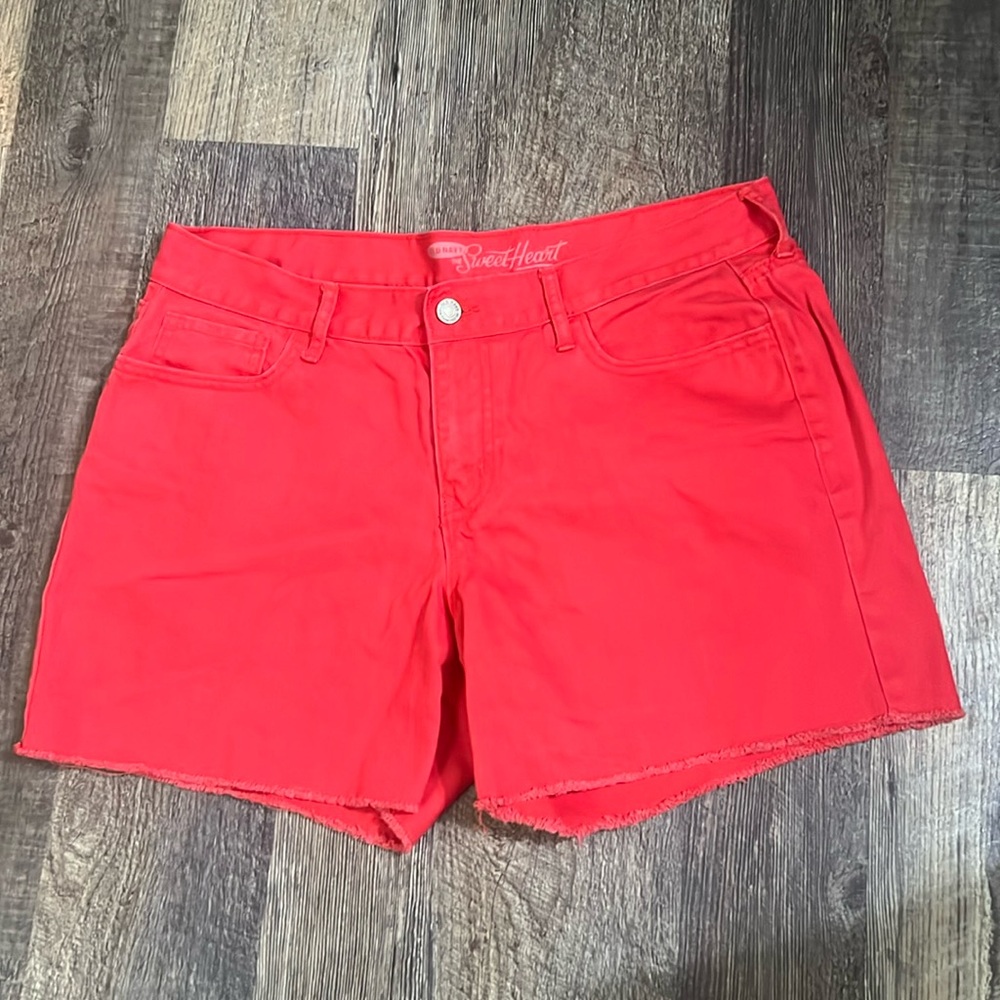 Old Navy PinkWatermelon color Jean Shorts Mid-Thigh Length. Size 10